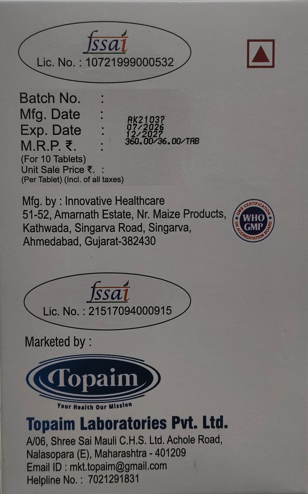 OVAHUSS Tablets