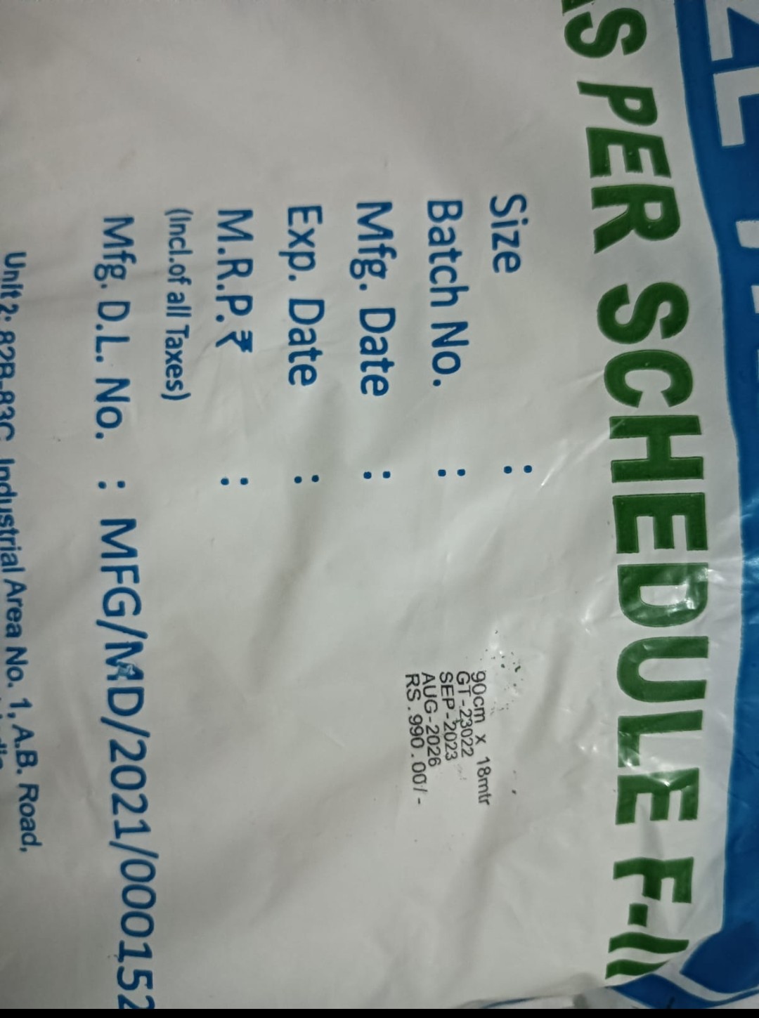 ABSORBENT COTTON GAUZE THAN